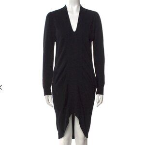 Zero + Maria Cornejo |  black knit, v-neck dress with pockets - S / 6
